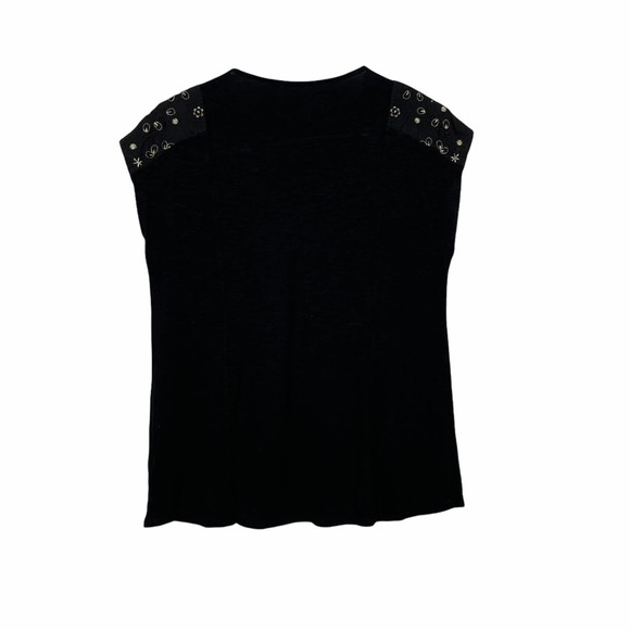 Anthropologie Akemi + Kin Embroidered Black Top Size Small - Picture 6 of 9
